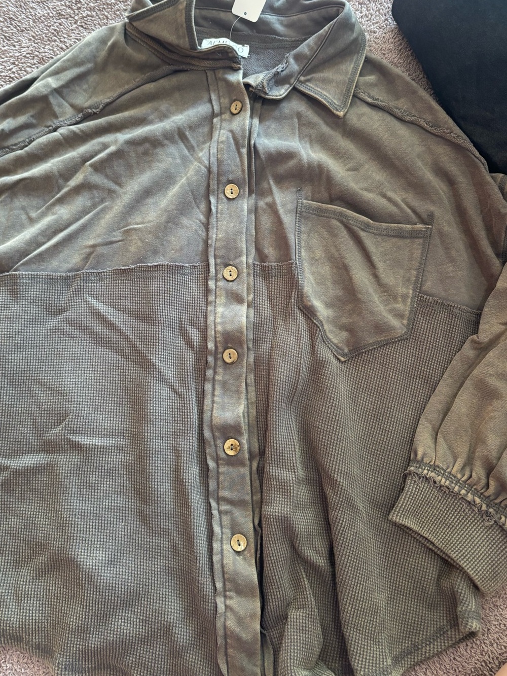 Boutique 9 Olive Green Button-Down Shirt